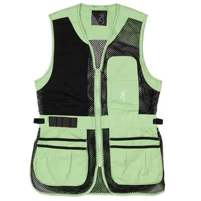 Browning Ace Shooting Vest Women's Black/Neomint, Large, Right Hand, 3050694403