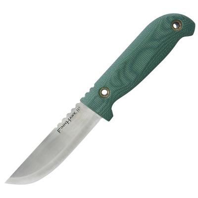Cold Steel Finn Hawk II Fixed Blade Knife, 3V Satin, Micarta Green, Leather Sheath, CS-FX-40FHK