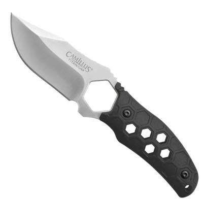 Camillus Comb Black Fixed Blade Knife 7.25