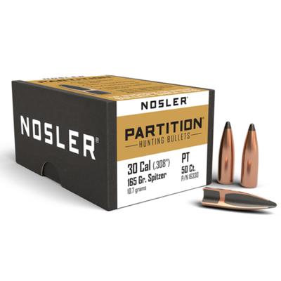 Nosler- .30 Caliber 165gr Partition Box of 50 Bullets