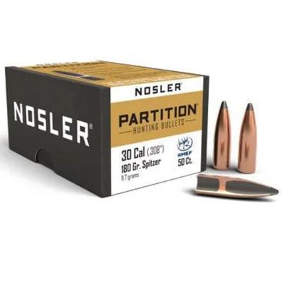 Nosler- .30 Caliber 180gr Partition Box of 50 Bullets