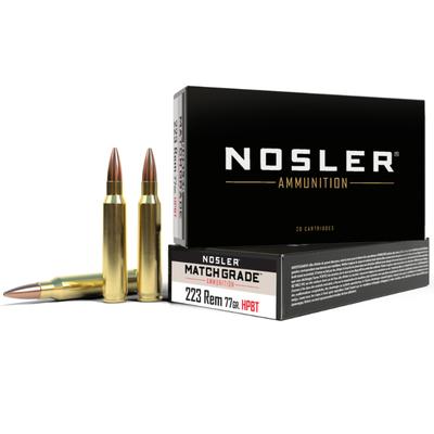 Nosler - 223 Rem 77gr Custom Competition Match Grade Ammunition - Box of 20 Rounds 