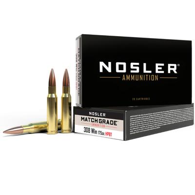 Nosler - 308 Win 175gr Custom Competition Match Grade Ammunition - Box of 20 Rounds 
