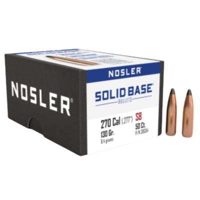 Nosler - 270 Caliber 130gr Solid Base® SP - Box of 50 Rounds 