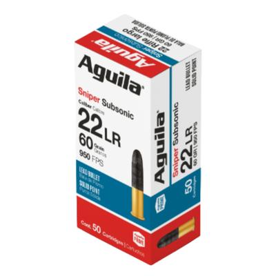 AGUILA .22 LR SNIPER SUBSONIC 60 GR - Box of 50 Rounds