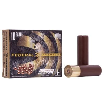 Federal - Buckshot, 10 Gauge, 00 Buck Shot, 3-1/2 in, 1100 fps Box of 5 Rounds