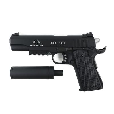 GSG 1911 .22LR Pistol Tactical Black with Black Grips and Faux Suppressor H02GSG911TAC