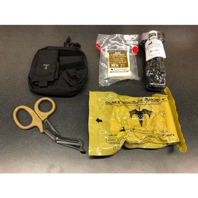 CTOMS Blue Line IFAK Bundle Black Pouch First Aid Package