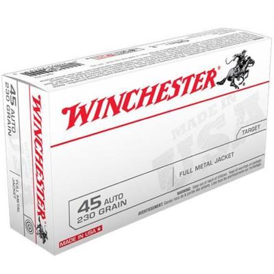 Winchester USA Ammo 45 ACP 230gr FMJ Q4170  - Box of 50
