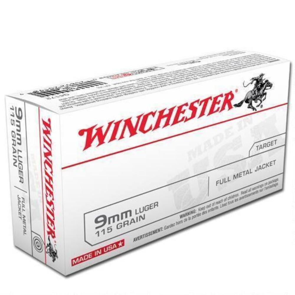 Winchester USA Ammo 9mm 115gr FMJ - Box of 50