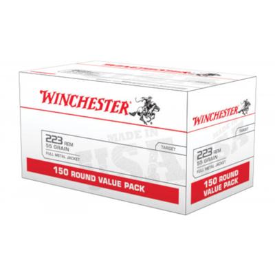 Winchester USA Ammo 223 Rem. 55gr FMJ Value Pack - 150 Rounds