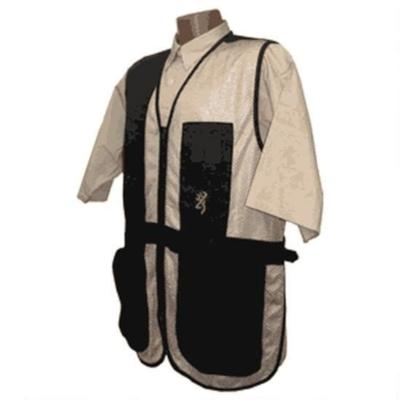 Browning Trapper Creek Shooting Vest Medium Black and Tan 3050268902