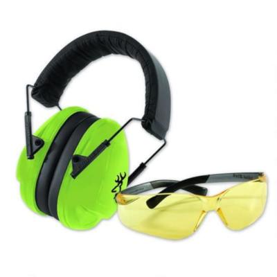 Browning Junior Range Kit Eye and Hearing Protection 19dB Green/Black 126371