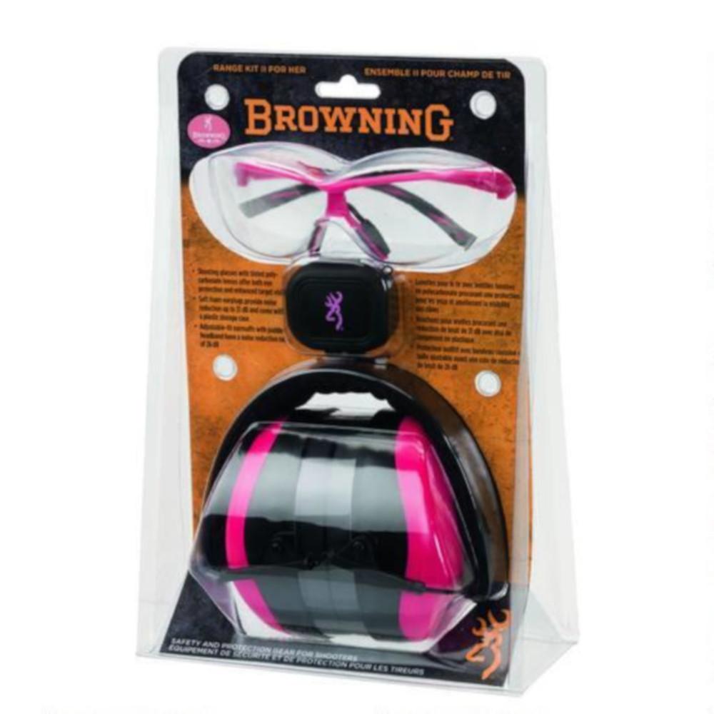  Browning Range Kit Eye And Hearing Protection For Her 19db Pink/Black 126373