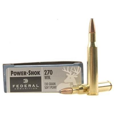 Federal Power-Shok Ammo 270 Winchester 130gr SP - Box of 20