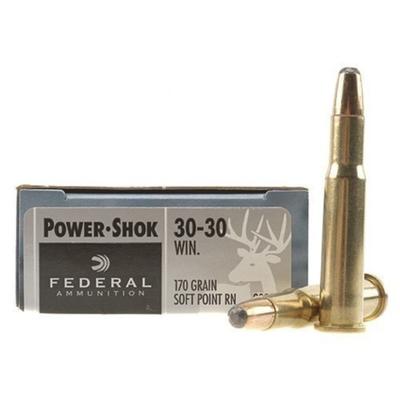 Federal Power-Shok Ammo 30-30 Winchester 170gr RN SP - Box of 20