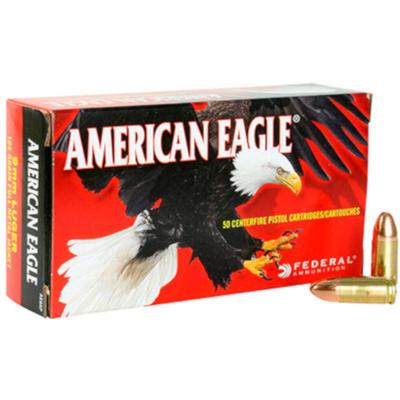 Federal American Eagle Pistol Ammo AE9AP 9mm FMJ 124 GR 1150 fps - Box of 50