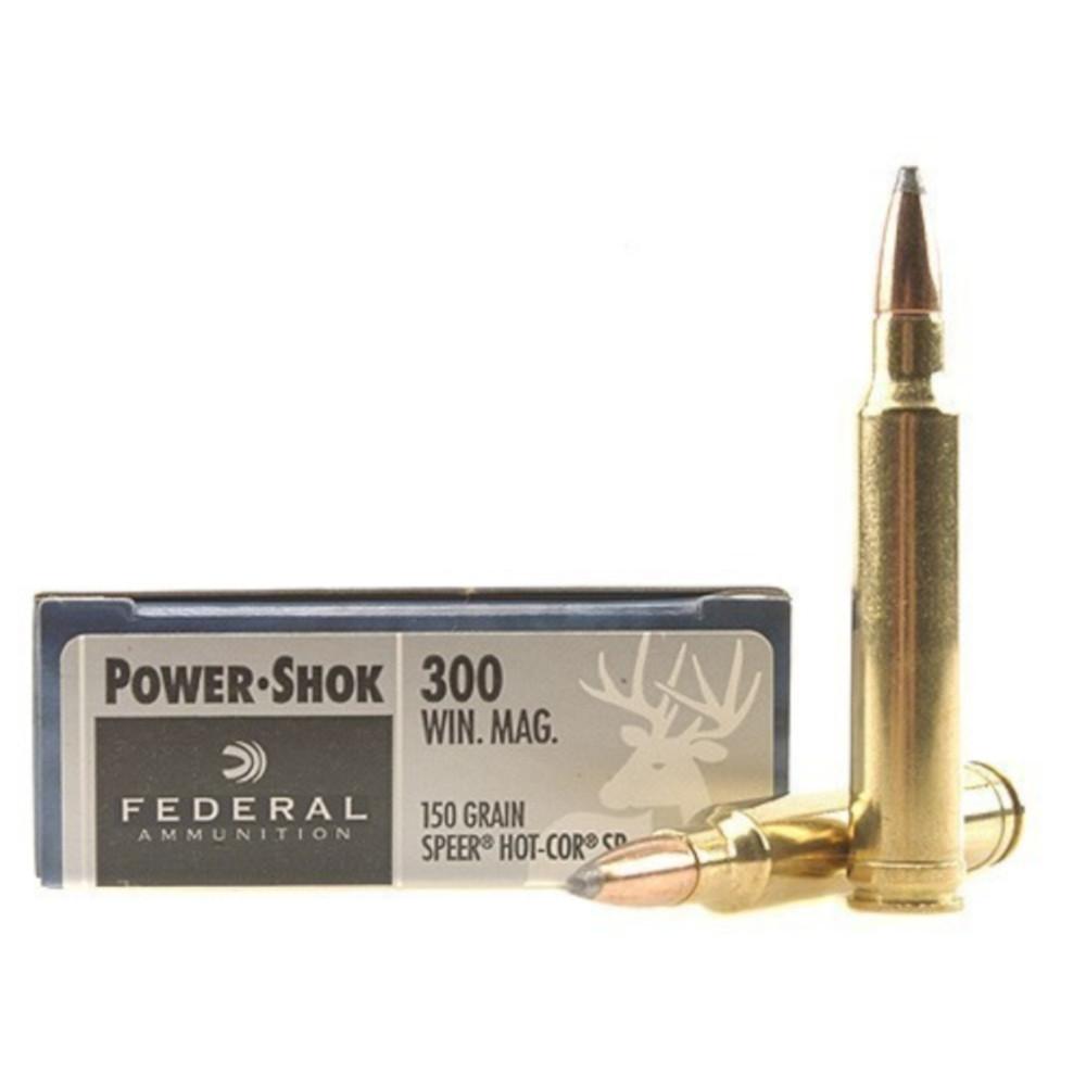  Federal Power- Shok Ammo 300 Winchester Magnum 150gr Speer Hot- Cor Sp - Box Of 20