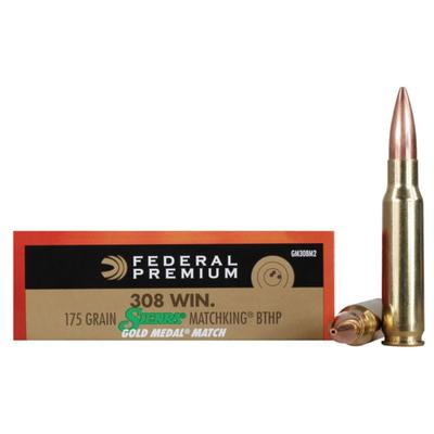 Federal Premium Gold Medal Ammo 308 Winchester 175gr Sierra MatchKing HP BT - Box of 20