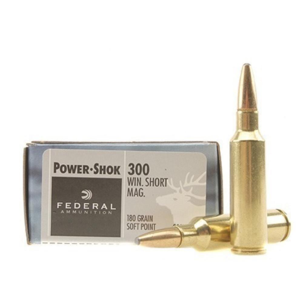  Federal Power- Shok Ammo 300 Winchester Short Magnum (Wsm) 180gr Sp - Box Of 20