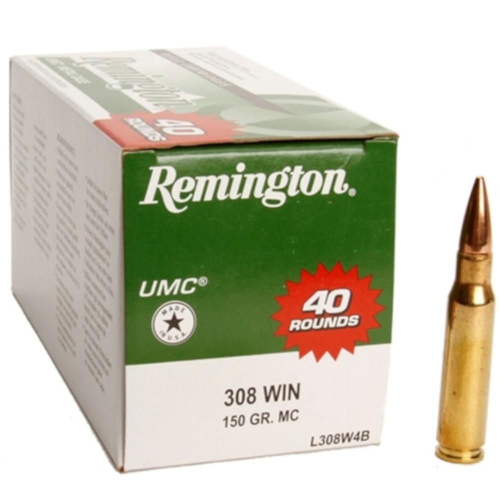 Bullseye North Remington UMC Ammo 308 Winchester 150gr FMJ 23971