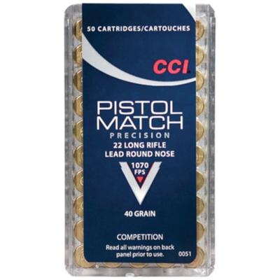 CCI Pistol Match Ammo 22LR 40gr LRN 0051 - 50 Rounds
