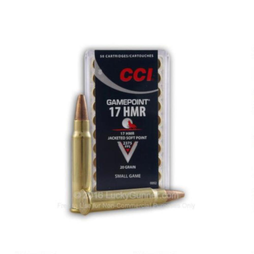 Cci Gamepoint Ammo 17 Hmr Jacketed Sp 20gr - Box Of 50