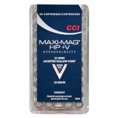 CCI Maxi-Mag HP +V Varmint Rimfire Ammo 0059 22 Magnum (WMR) Jacketed HP (JHP) 30gr 2200 fps - 50 rounds