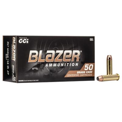 CCI Blazer Brass Ammo .357 MAG 158gr JHP - Box of 50