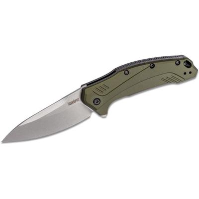 Kershaw Link Drop Point Knife Olive Aluminum 3.25