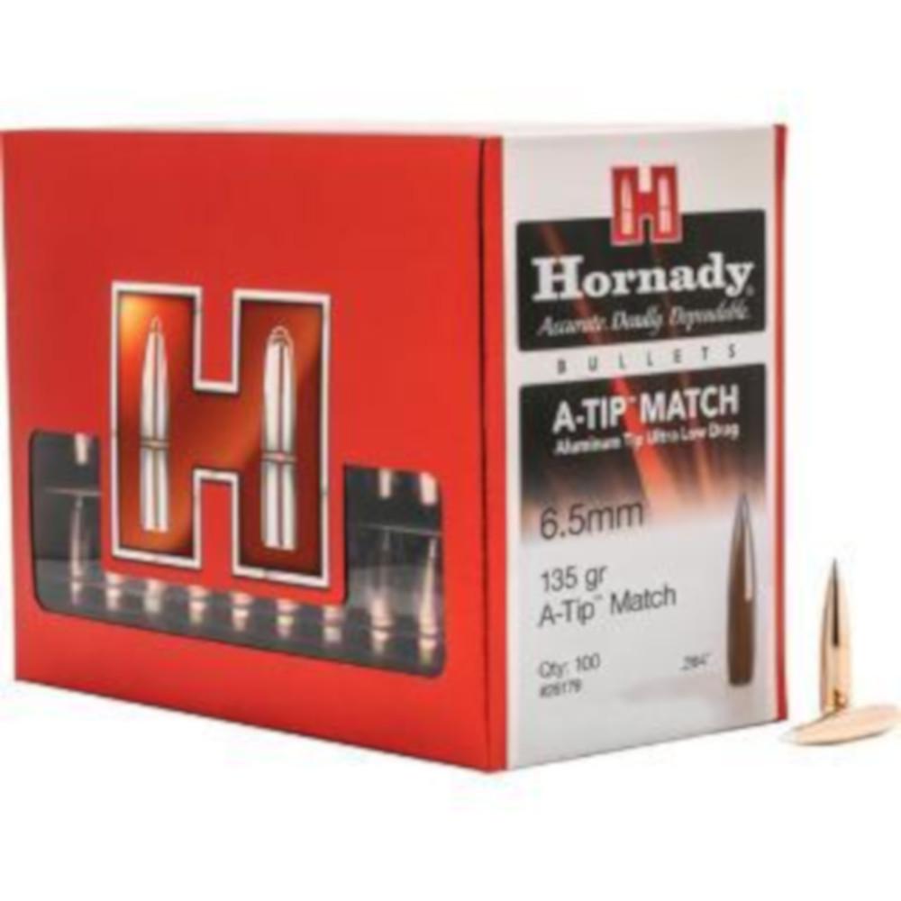  Hornady (Qty 100) A- Tip Match Bullets Bt 6.5mm .264 135gr