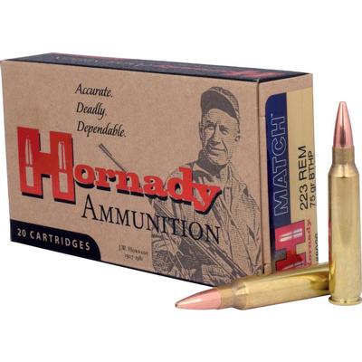 Hornady Match Ammo 223 Remington 75gr HP BT - Box of 20