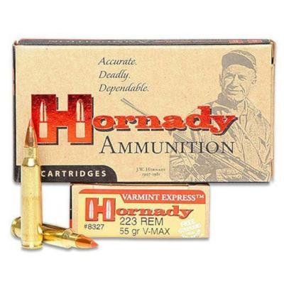 Hornady Varmint Express Ammo .223 Remington 55gr V-Max 8327 - Box of 20