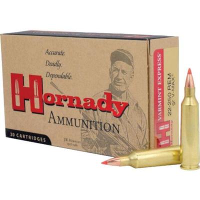 Hornady Varmint Express Ammo 22-250 Remington 50gr V-MAX - Box of 20