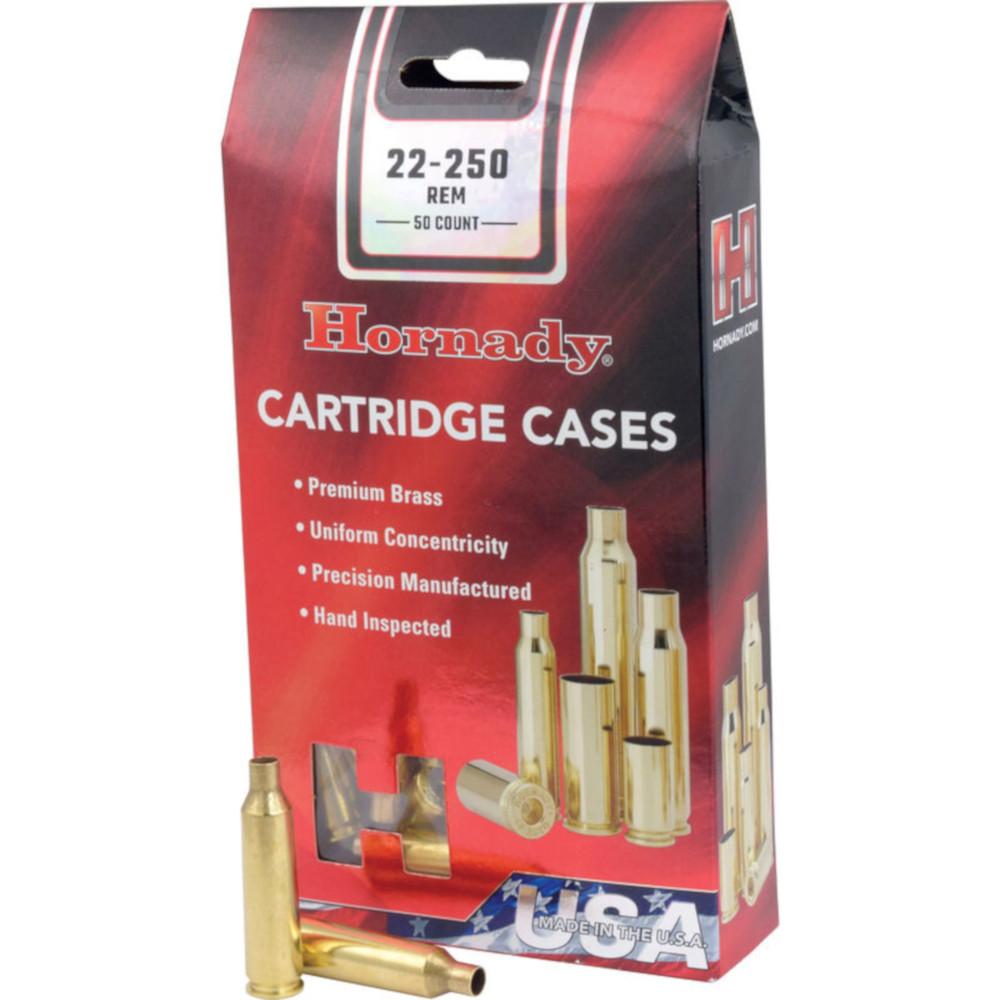Bullseye North | Hornady Unprimed Brass Cartridge Cases 22-250 Remington  New 8610 - Box of 50