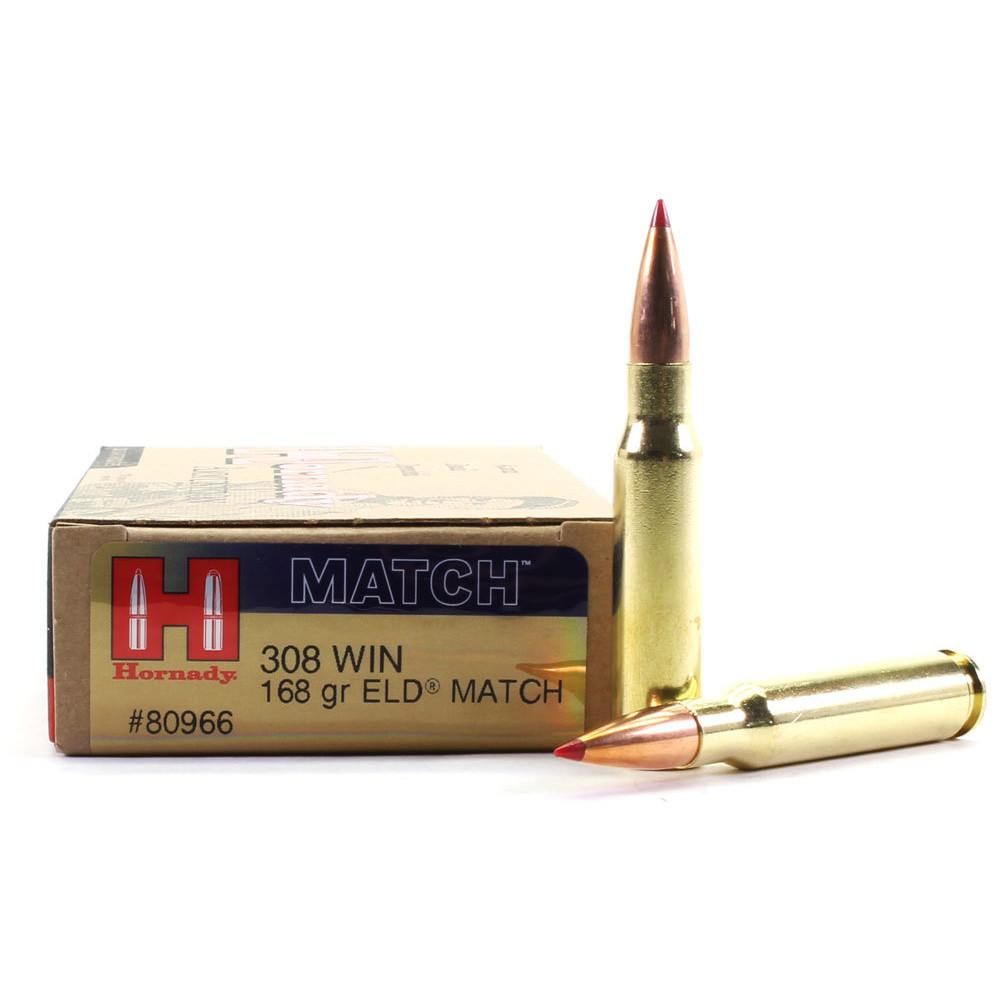  Hornady Match Ammo 308 Winchester 168gr Eld Match - Box Of 20
