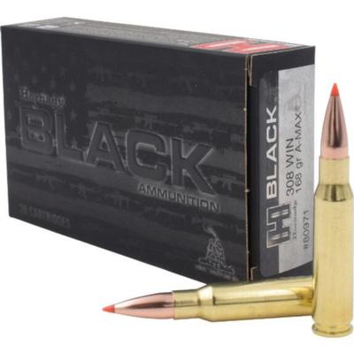 Hornady BLACK Ammo 308 Winchester 168gr A-MAX - Box of 20