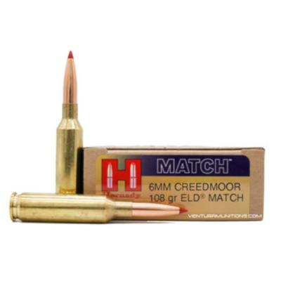 Hornady Match Ammo 6mm Creedmoor 108gr ELD Match - Box of 20