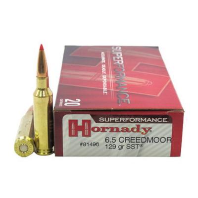 Hornady Superformance Ammo 6.5 Creedmoor SST Polymer Tip 129gr 2950 fps 81496 - Box of 20