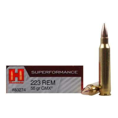 Hornady Superformance GMX Ammo 223 Remington 55gr GMX HP Lead-Free 83274 - Box of 20