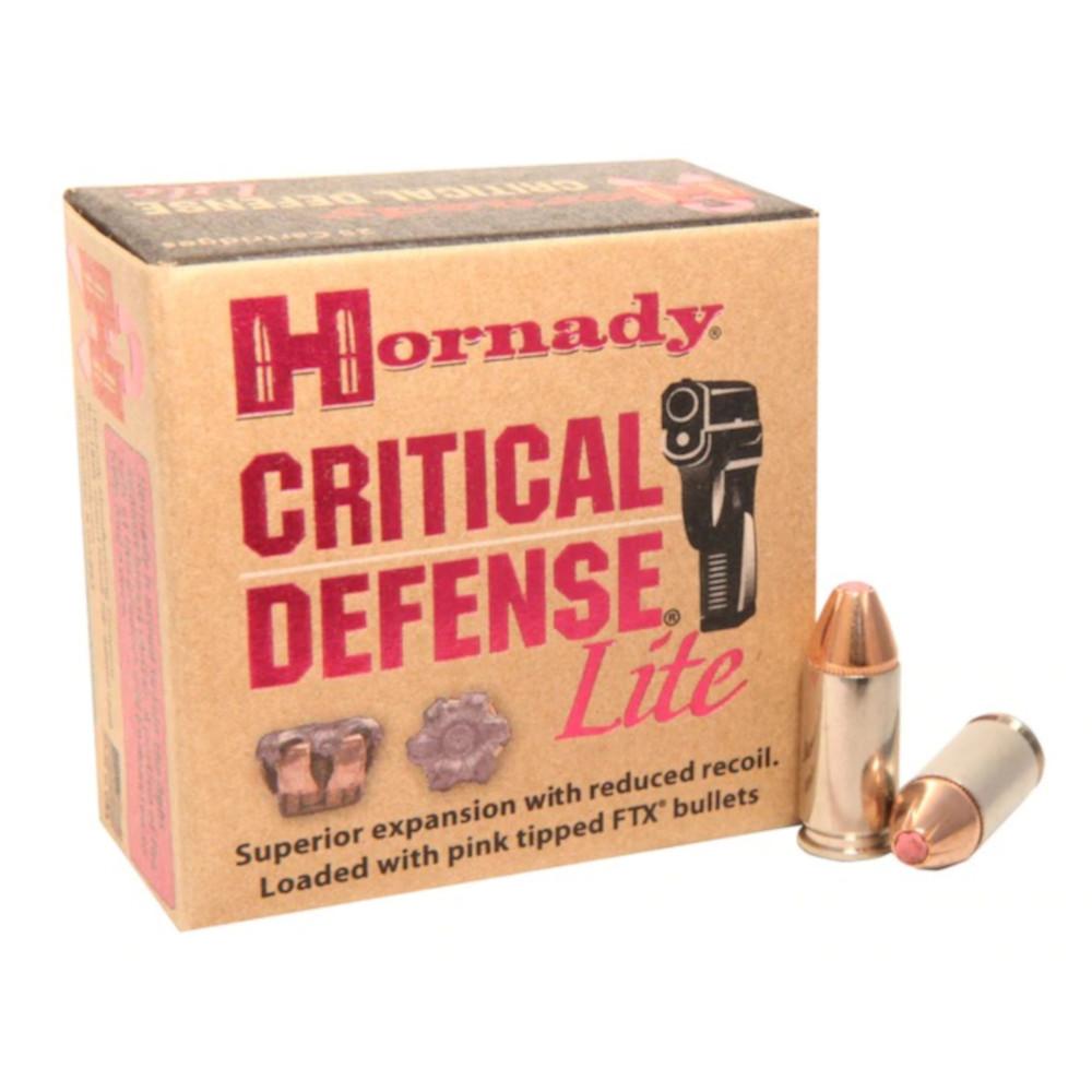  Hornady Critical Defense Lite Ammo 9mm Luger 100gr Ftx 90240 - Box Of 25