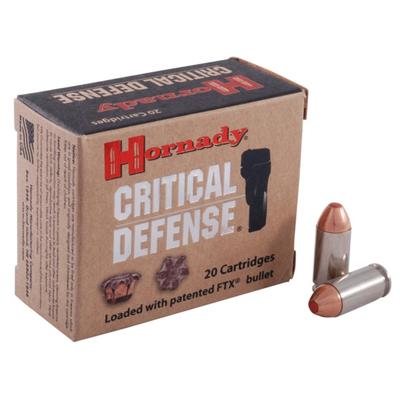 Hornady Critical Defense Ammo .40 S&W 165gr Flex Tip eXpanding - Box of 20