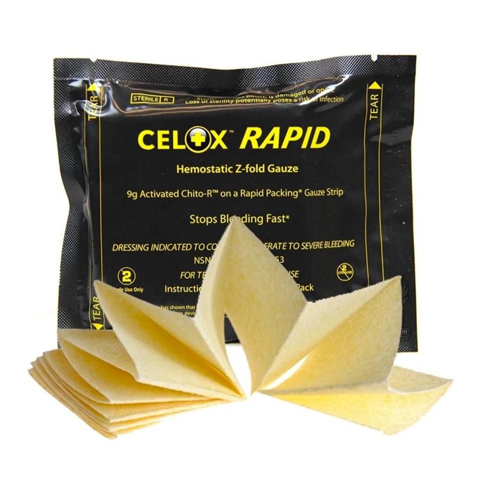  Celox Rapid Hemostatic Z- Fold Gauze 9g Activated Chito- R On A Rapid Packing Gauze Strip 44008