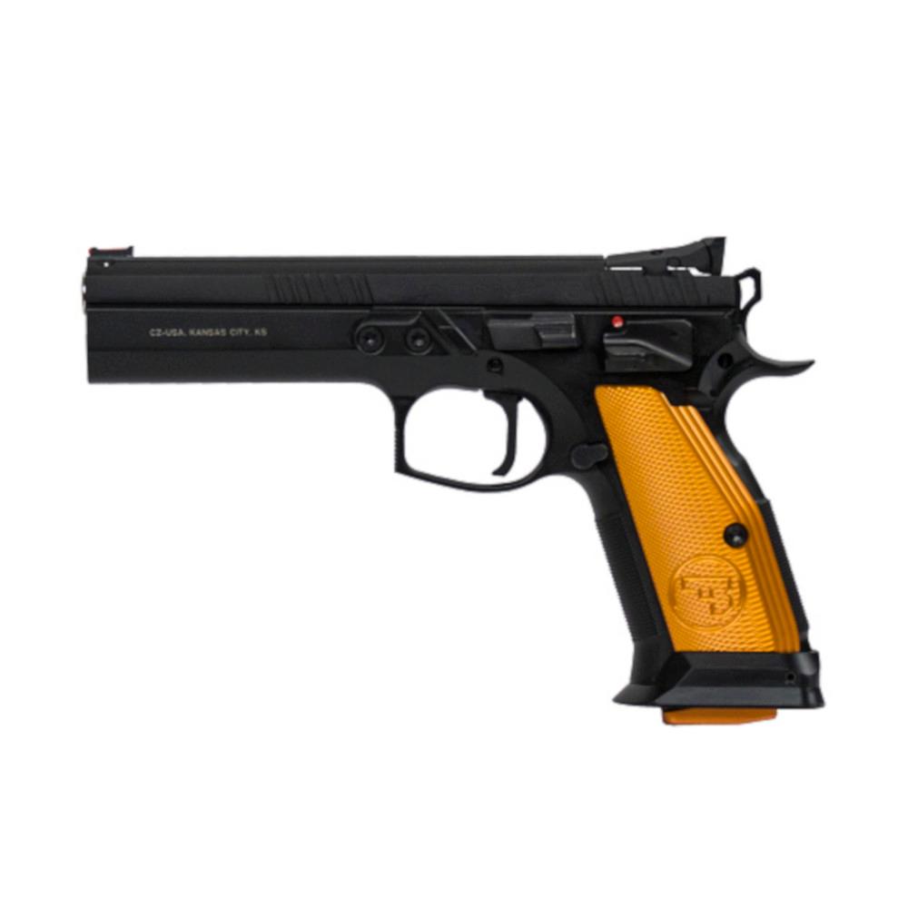  Cz 75 Ts (Tactical Sport) Orange Semi- Auto Pistol 9mm Orange Grips Adjustable Sights 5.4 