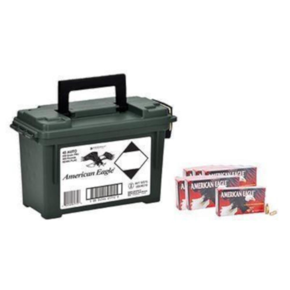  Federal American Eagle Ammo 45 Acp 230gr Fmj With Ammo Can - 300 Rounds