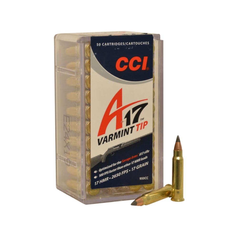  Cci A17 Ammo 17 Hornady Magnum Rimfire (Hmr) 17gr Tipped Varmint - Box Of 50