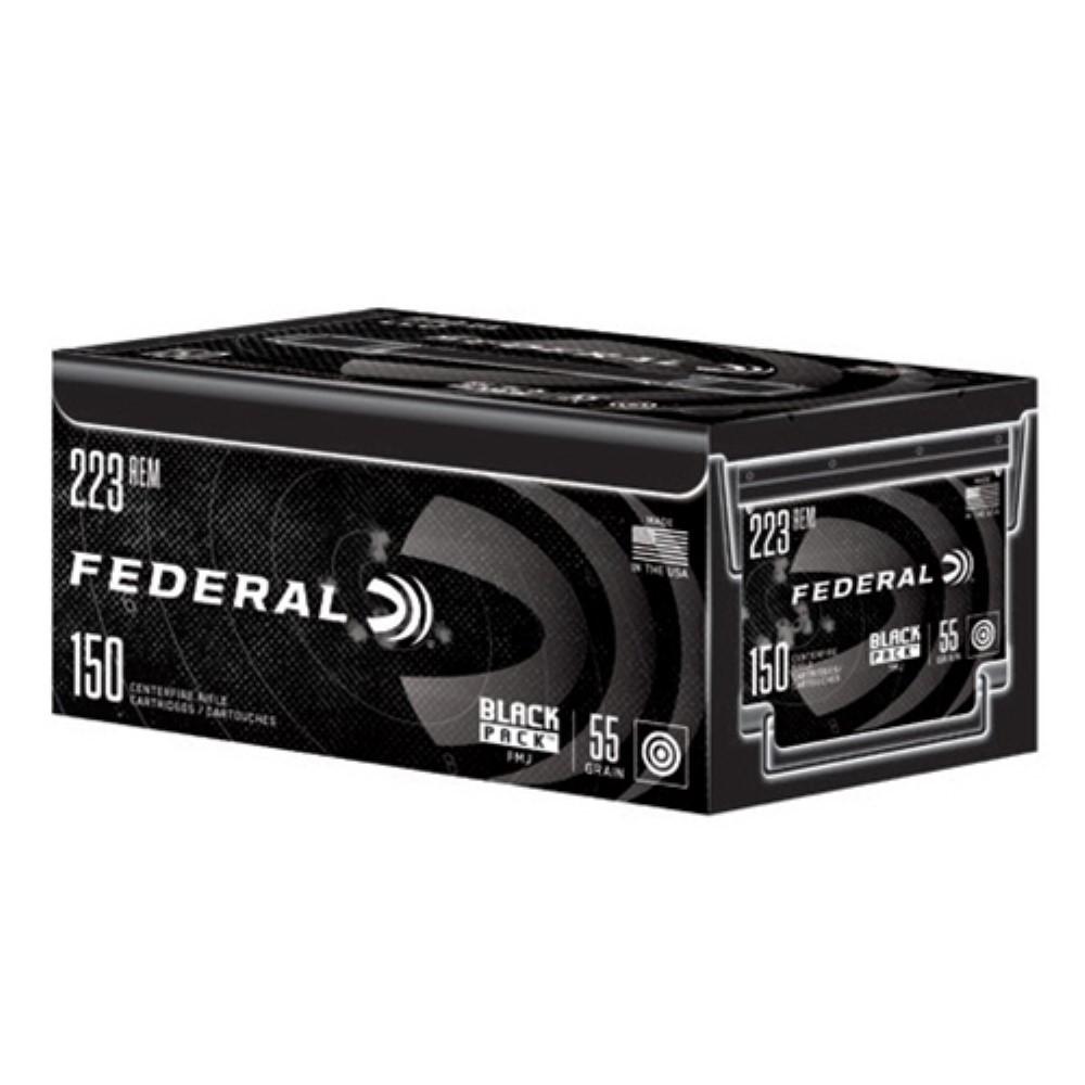  Federal Black Pack Ammo .223 (5.56x45mm) Fmj 55gr Ae223bf150 - 150 Rounds