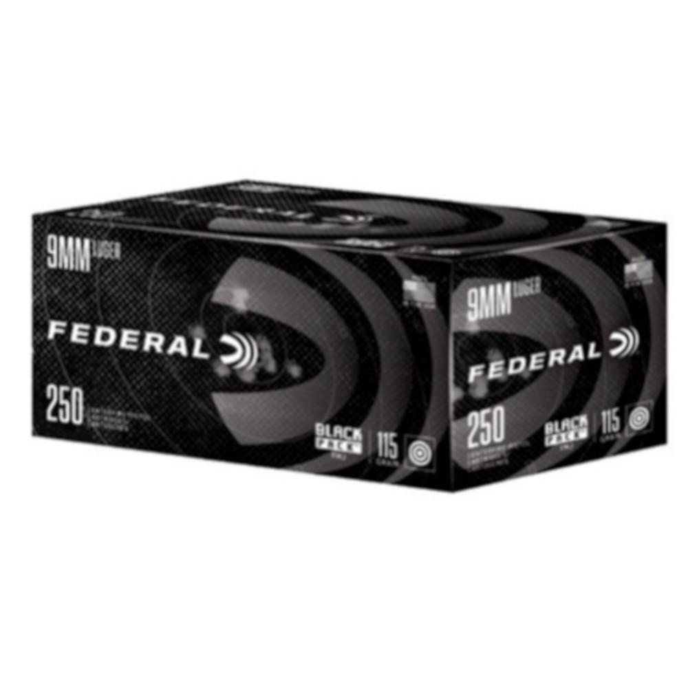  Federal Black Pack Ammo 9mm Fmj 115gr C9115bp250 - 250 Rounds