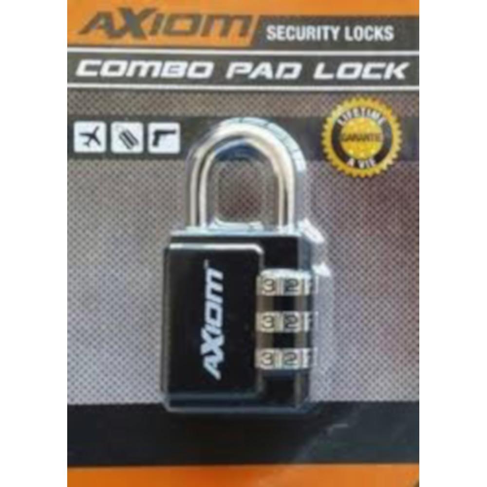  Axiom 30mm 3 Dial Hard Shackle Lock Black Xcl1