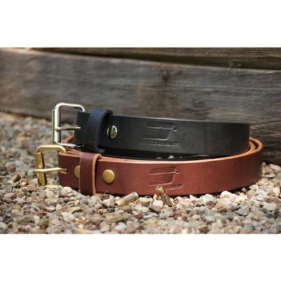 Just Holster It Heavy Duty Leather Belt Black w/ Chrome Buckle 44-48